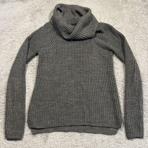 Staccato Sweater Cowl Neck Chunky Ribbed Knit Charcoal Gray Womens‎ Medium